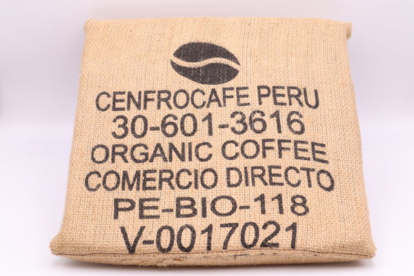Sitzkissen Kaffeesack Peru